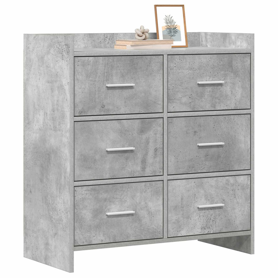 Sideboard Betongrå 75 x 33 x 80 cm Konstrueret træ