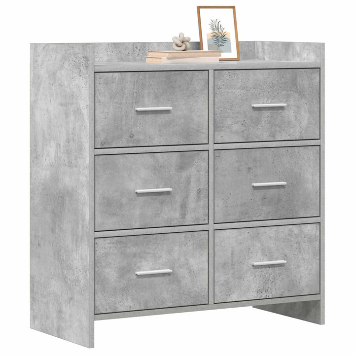Sideboard Betongrå 75 x 33 x 80 cm Konstrueret træ