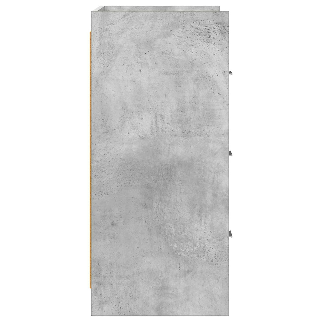Sideboard Betongrå 75 x 33 x 80 cm Konstrueret træ