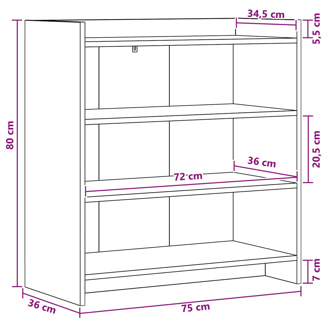 Sideboard Gammelt træ 75 x 36 x 80 cm Konstrueret træ