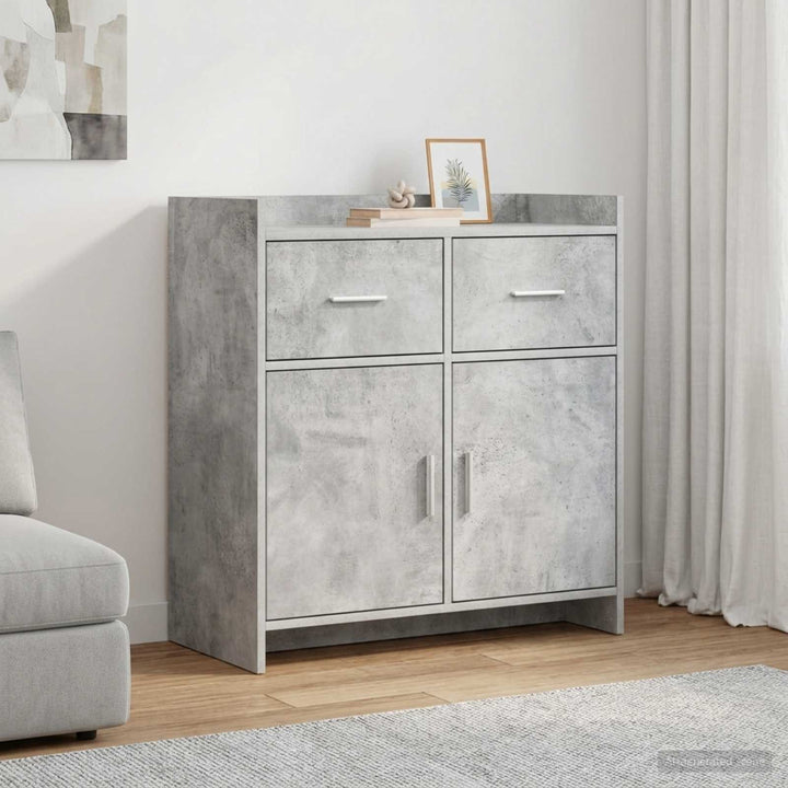 Sideboard Betongrå 75 x 36 x 80 cm Konstrueret træ