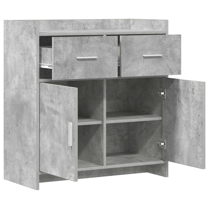 Sideboard Betongrå 75 x 36 x 80 cm Konstrueret træ