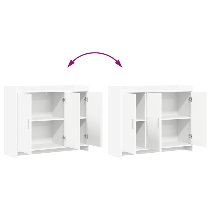 Sideboard Hvid 98,5 x 33 x 80 cm Konstrueret træ