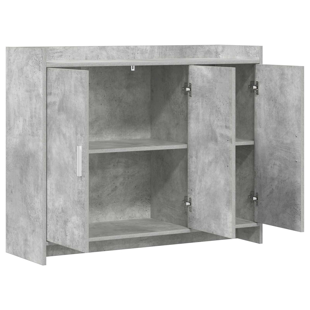 Sideboard Betongrå 98,5 x 33 x 80 cm Konstrueret træ