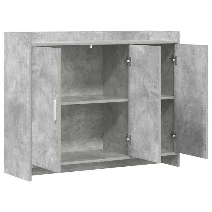 Sideboard Betongrå 98,5 x 33 x 80 cm Konstrueret træ