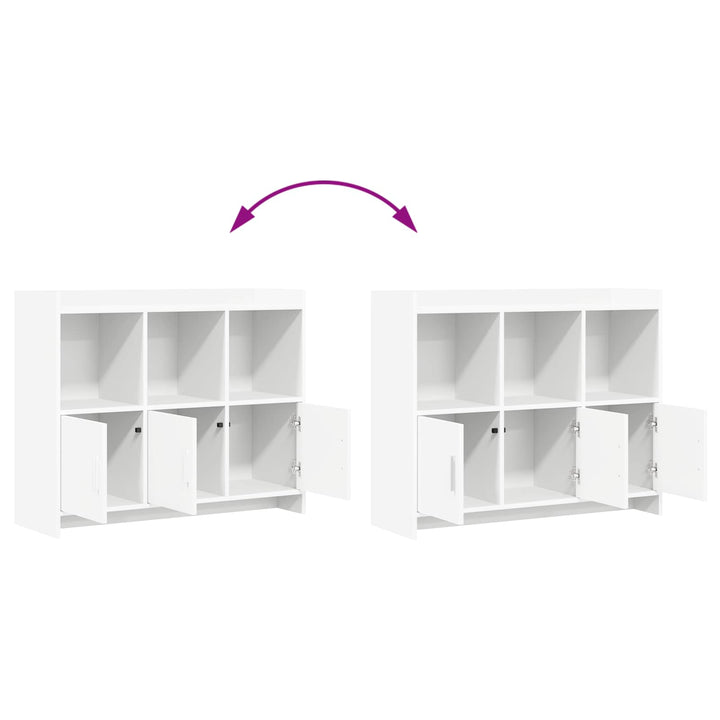 Sideboard Hvid 98,5 x 33 x 80 cm Konstrueret træ