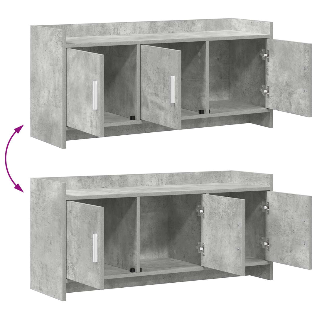 TV-skab 102 x 33 x 47 cm Betongrå Konstrueret træ