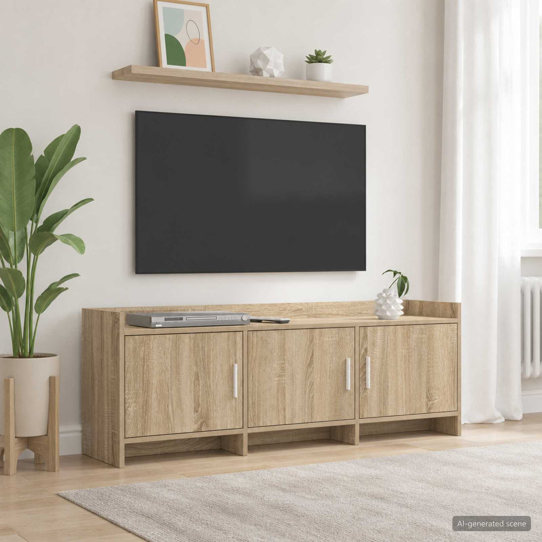 TV-skab 130 x 33 x 47 cm Sonoma-eg Konstrueret træ