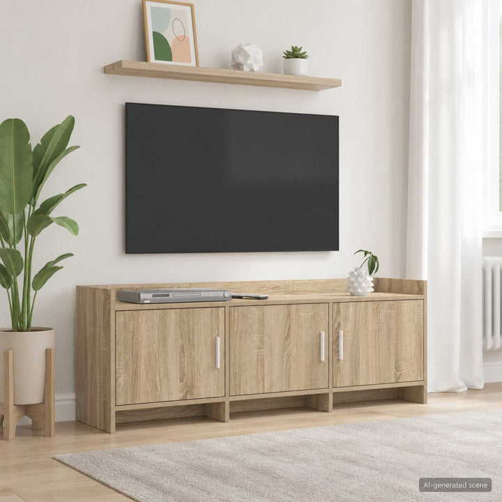 TV-skab 130 x 33 x 47 cm Sonoma-eg Konstrueret træ