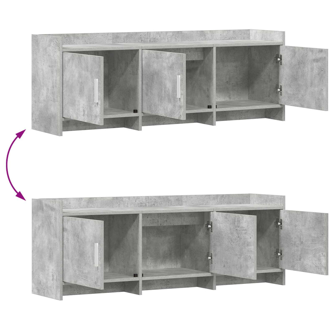TV-skab 130 x 33 x 47 cm Betongrå Konstrueret træ