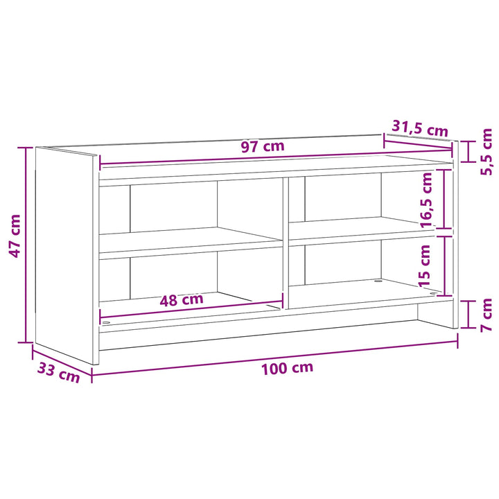 TV-skab 100 x 33 x 47 cm Grå Sonoma Konstrueret træ