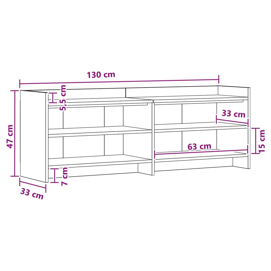 TV-skab 135 x 33 x 47 cm Gammelt træ Konstrueret træ