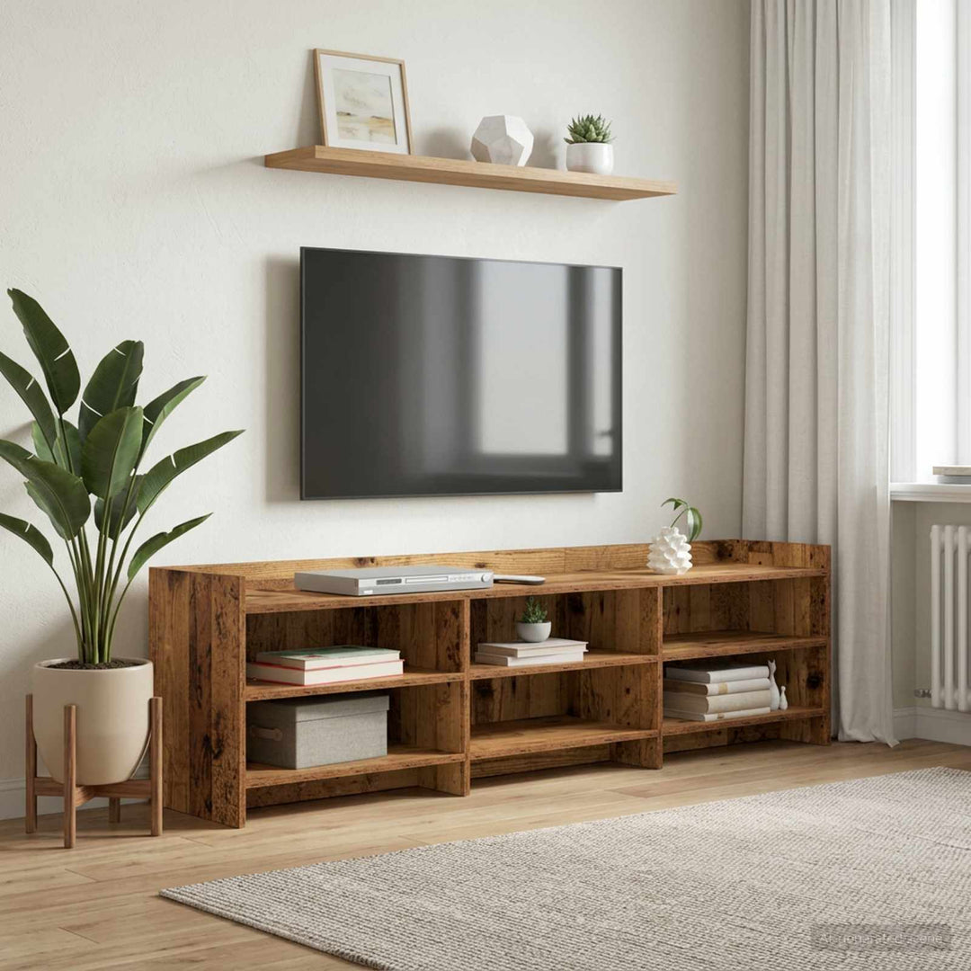 TV-skab 168 x 33 x 47 cm Gammelt træ Konstrueret træ