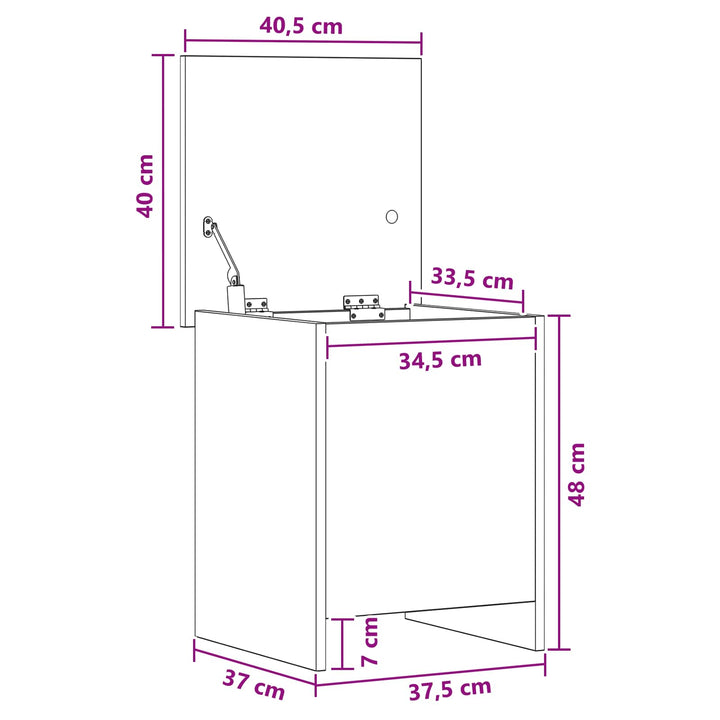 Opbevaringskiste Sonoma-eg 40 x 40 x 50 cm Konstrueret træ