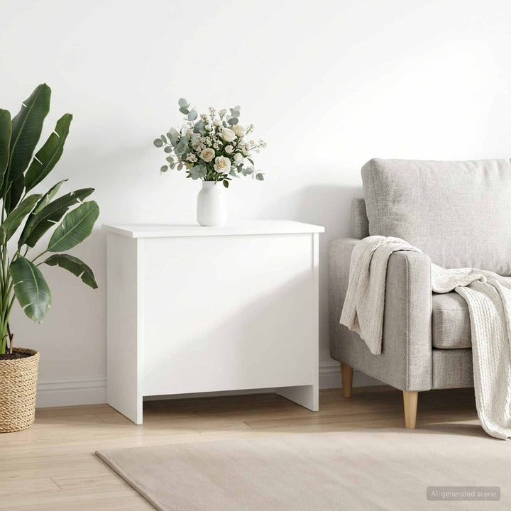 Opbevaringskiste Hvid 60 x 40 x 50 cm Konstrueret træ