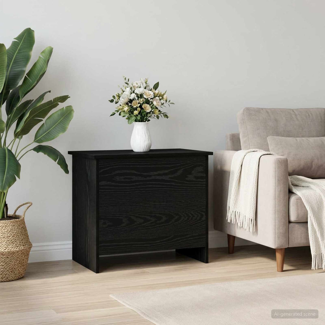 Opbevaringskiste Sort eg 60 x 40 x 50 cm Konstrueret træ