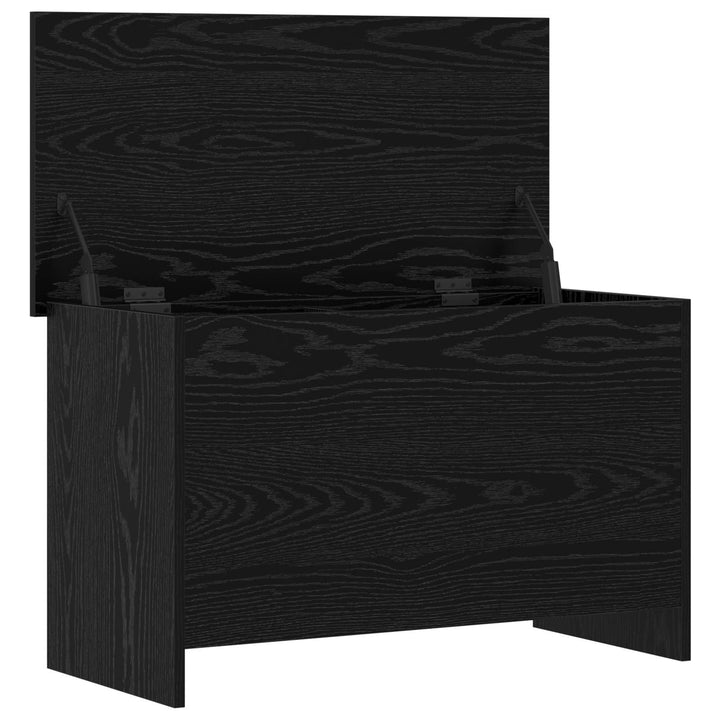 Opbevaringskiste Sort eg 80 x 40 x 50 cm Konstrueret træ