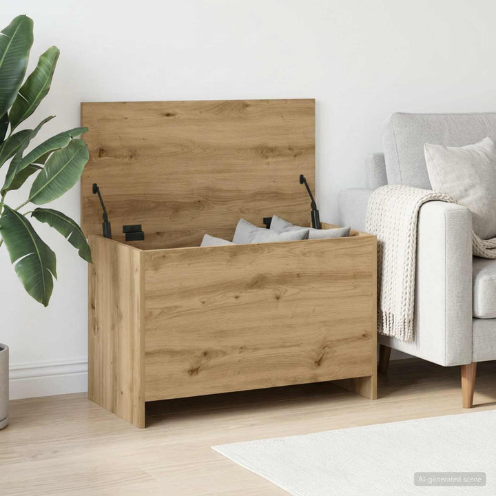 Opbevaringskiste Artisan-eg 80 x 40 x 50 cm Konstrueret træ