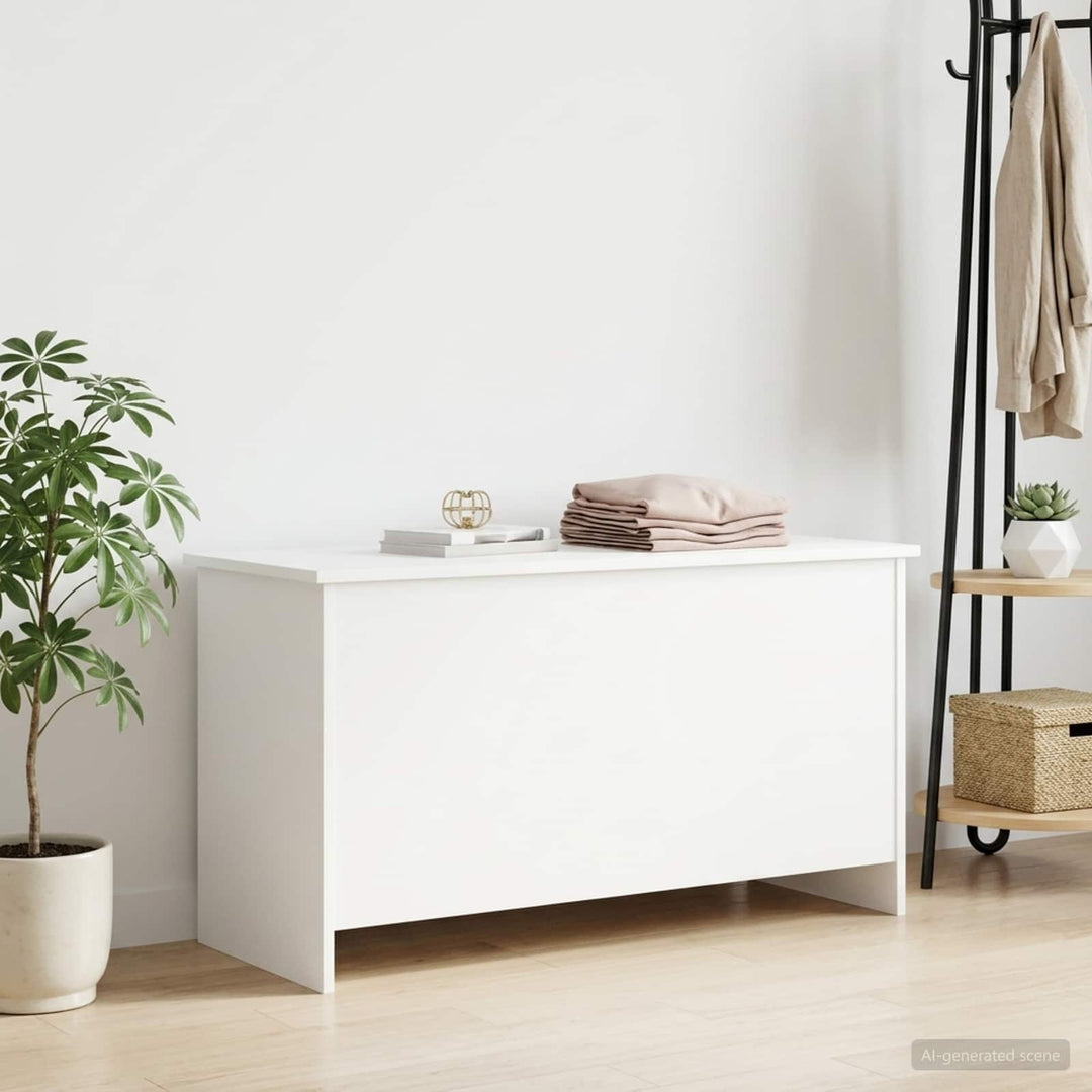 Opbevaringskiste Hvid 100 x 40 x 50 cm Konstrueret træ
