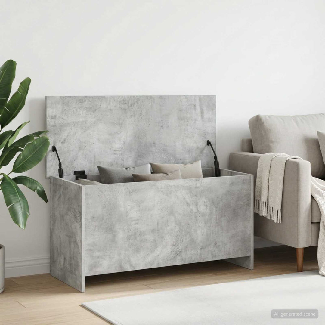 Opbevaringskiste Betongrå 100 x 40 x 50 cm Konstrueret træ