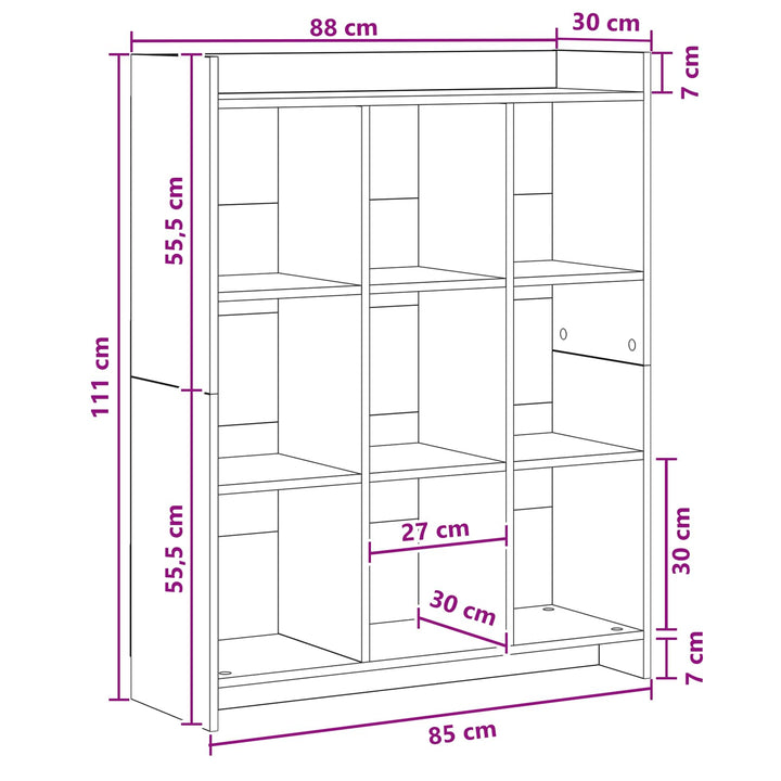 Bogreol 9 niveauer 87,5 x 30 x 111 cm Artisan-eg