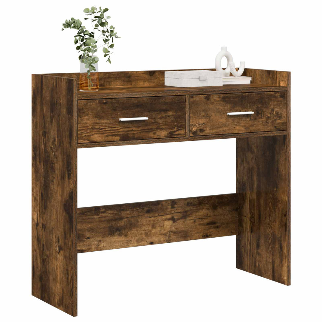 Konsolbord Røget eg 90 x 35 x 80 cm Konstrueret træ