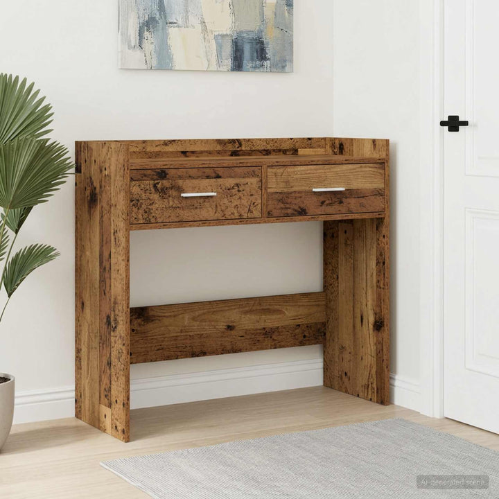Konsolbord Gammelt træ 90 x 35 x 80 cm Konstrueret træ