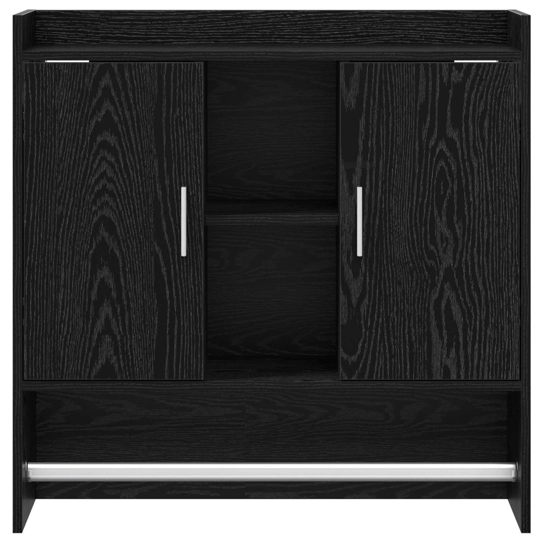 Væghylde Vægmonteret Sort eg 80 x 36 x 80 cm Konstrueret træ
