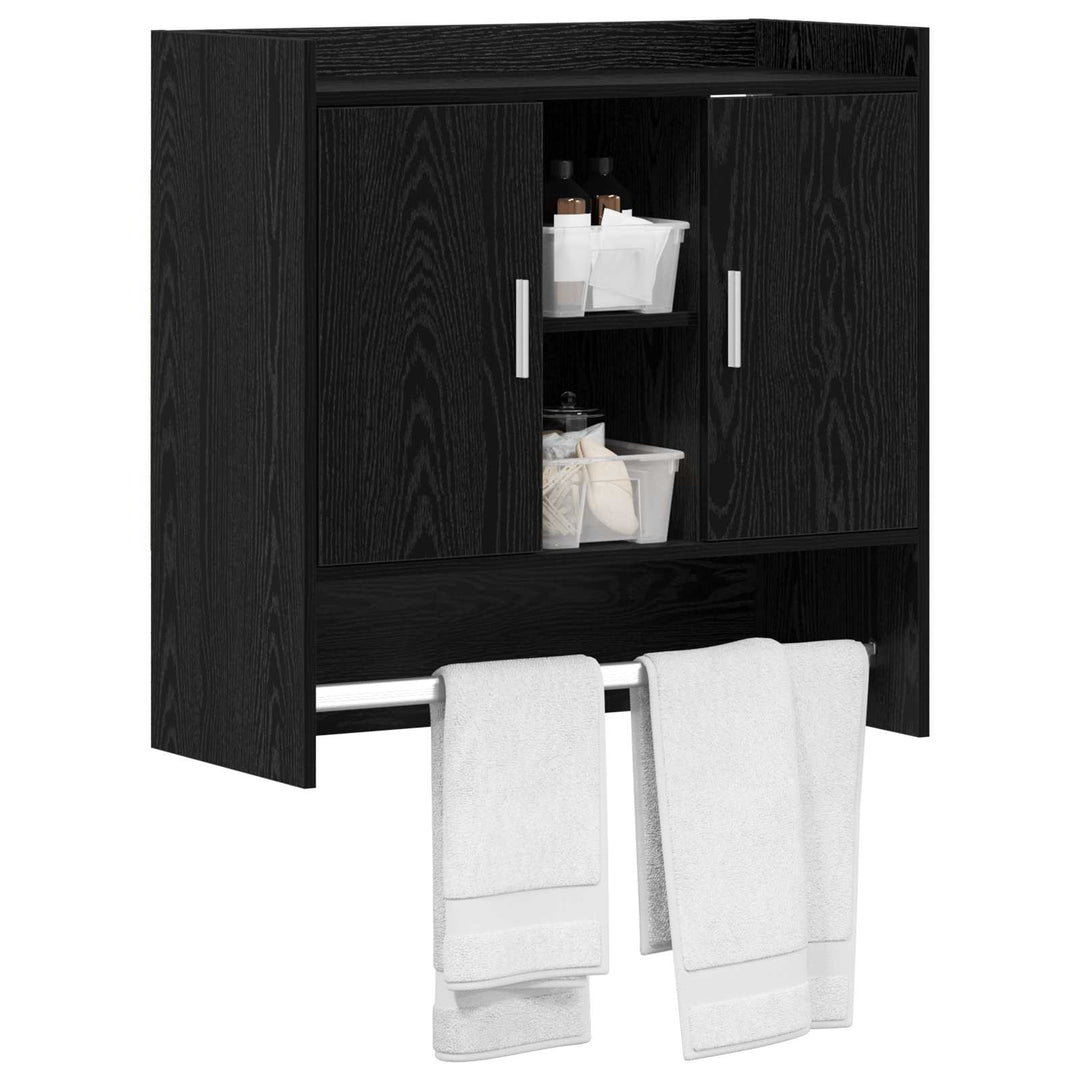 Væghylde Vægmonteret Sort eg 80 x 36 x 80 cm Konstrueret træ