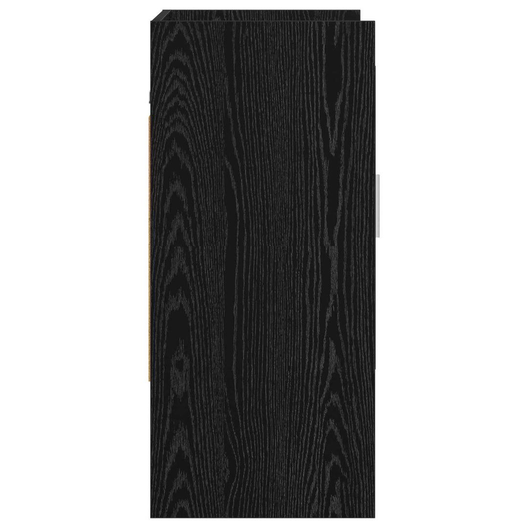 Væghylde Vægmonteret Sort eg 80 x 36 x 80 cm Konstrueret træ