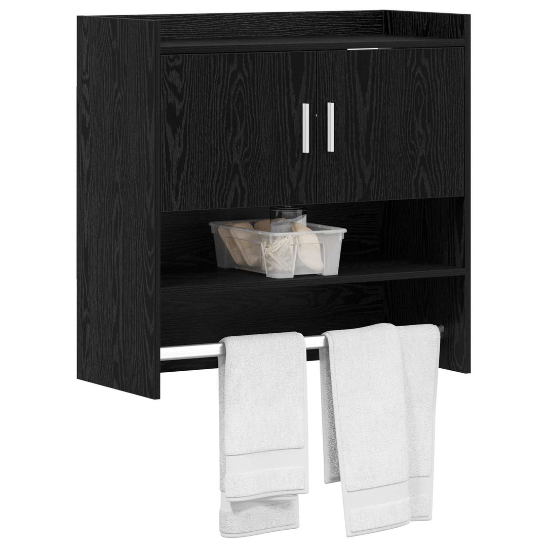 Væghylde Vægmonteret Sort eg 80 x 36 x 80 cm Konstrueret træ
