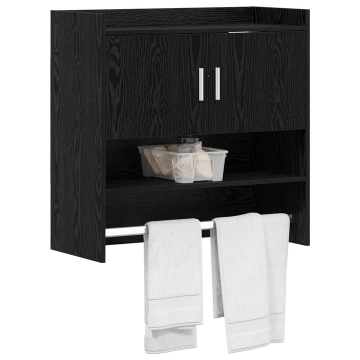 Væghylde Vægmonteret Sort eg 80 x 36 x 80 cm Konstrueret træ