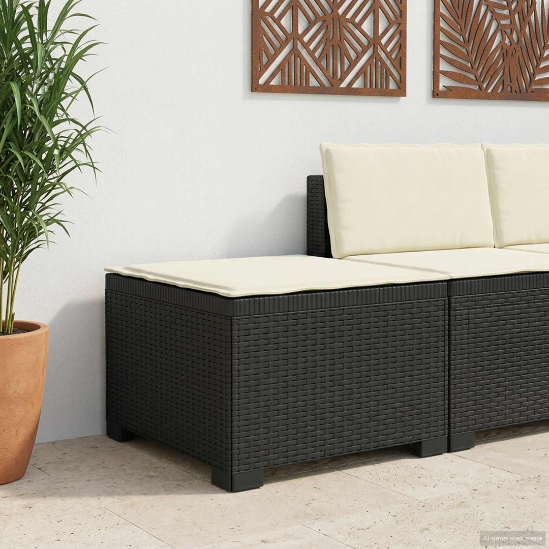 1-personers Havemøbelsofa med Pude Rattan Look PP Antracit