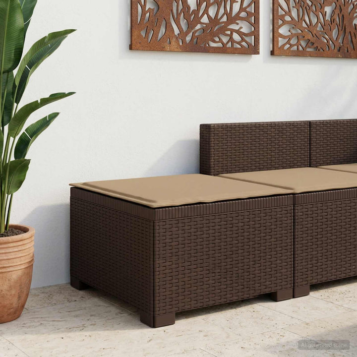 1-personers Havemøbelsofa med Pude Rattan Look PP Brun