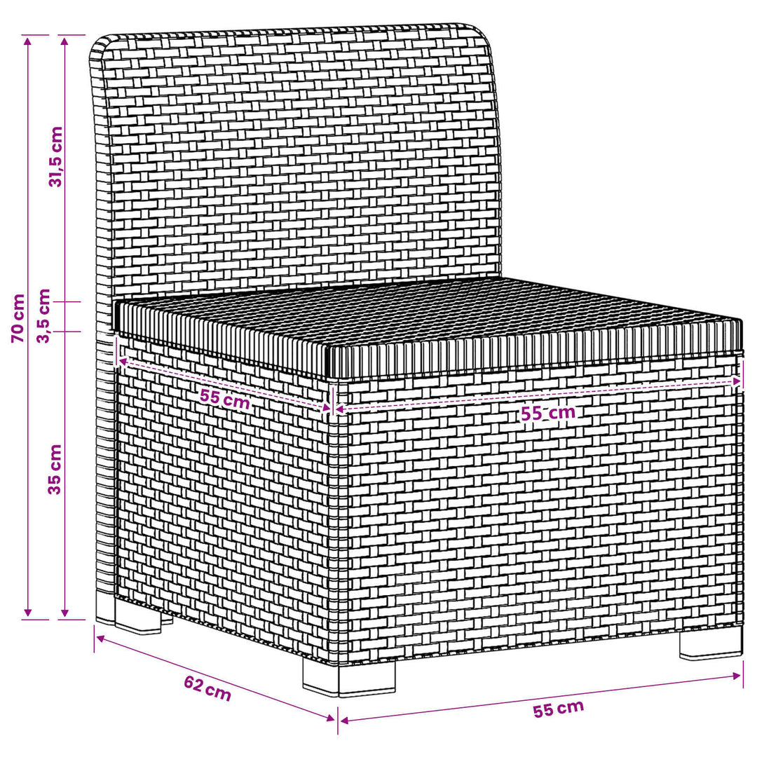 1-personers Havemøbelsofa Rattan Look PP Antracit