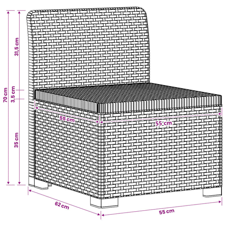 1-personers Havemøbelsofa Rattan Look PP Antracit