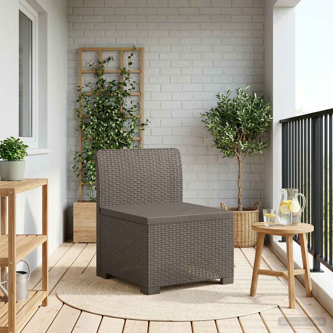 1-personers Havemøbelsofa Rattan Look PP Lysegrå