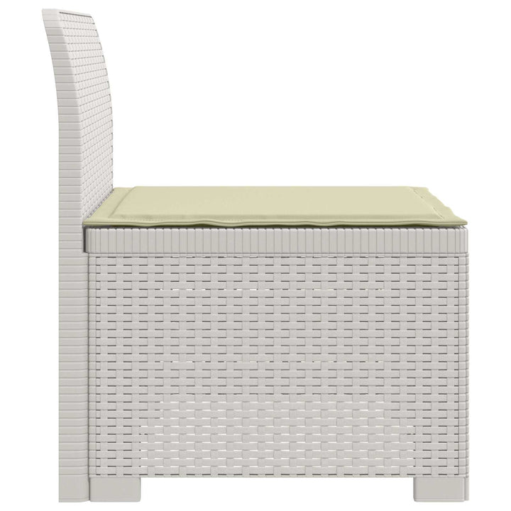 1-personers Havemøbelsofa med Pude Rattan Look PP Hvid