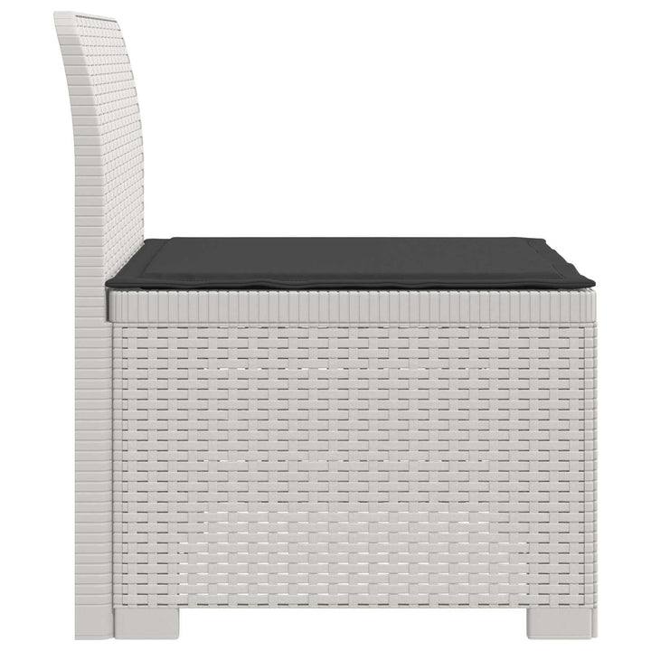 1-personers Havemøbelsofa med Pude Rattan Look PP Hvid