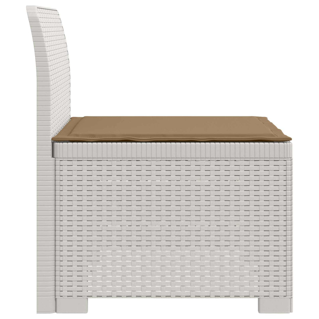 1-personers Havemøbelsofa med Pude Rattan Look PP Hvid