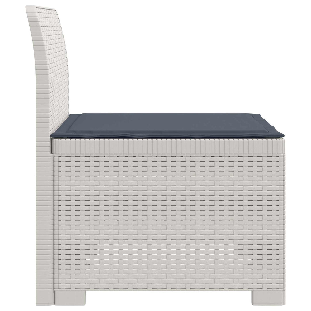 1-personers Havemøbelsofa med Pude Rattan Look PP Hvid