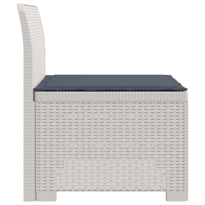 1-personers Havemøbelsofa med Pude Rattan Look PP Hvid