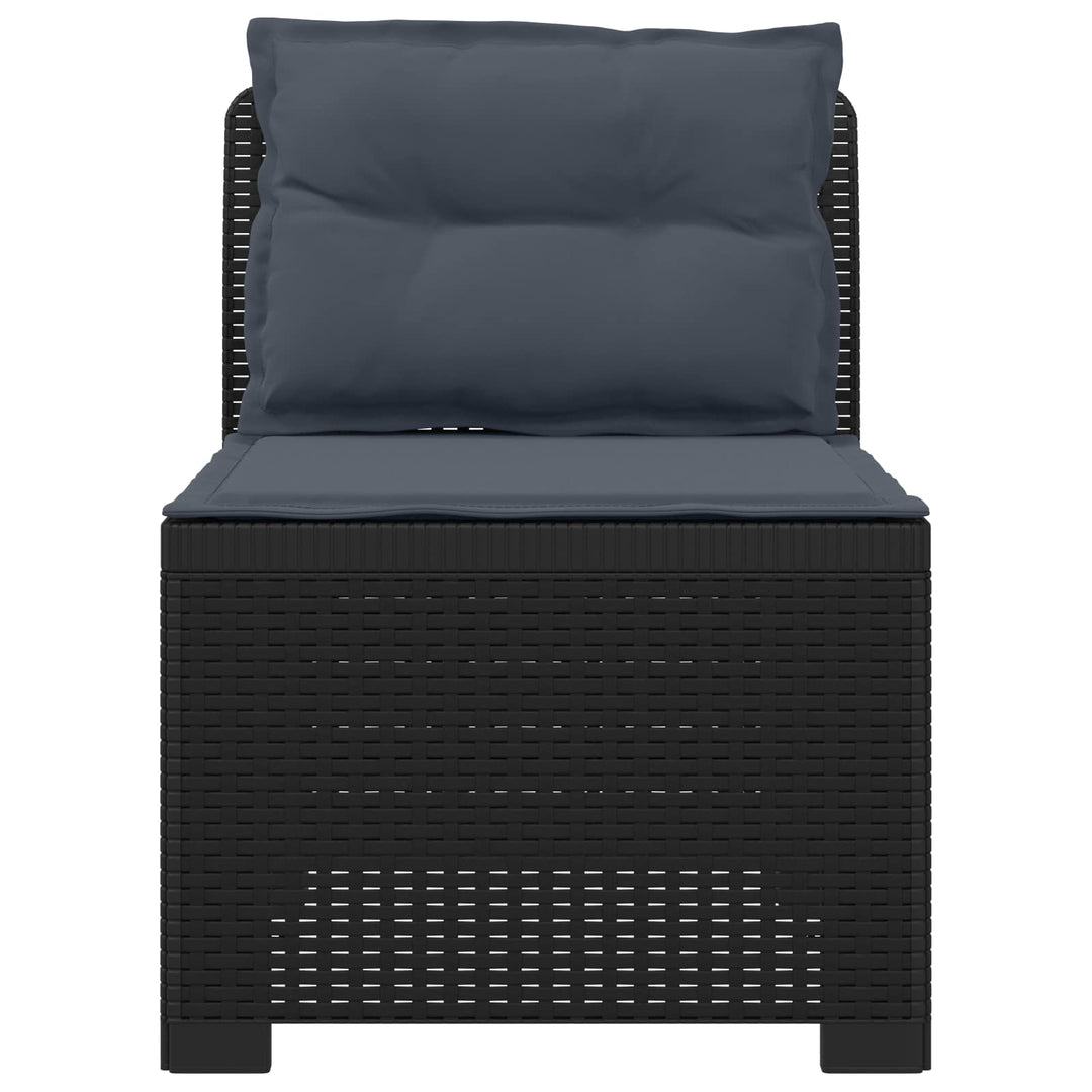 1-personers Havemøbelsofa med Pudefyld Rattan Look PP Antracit