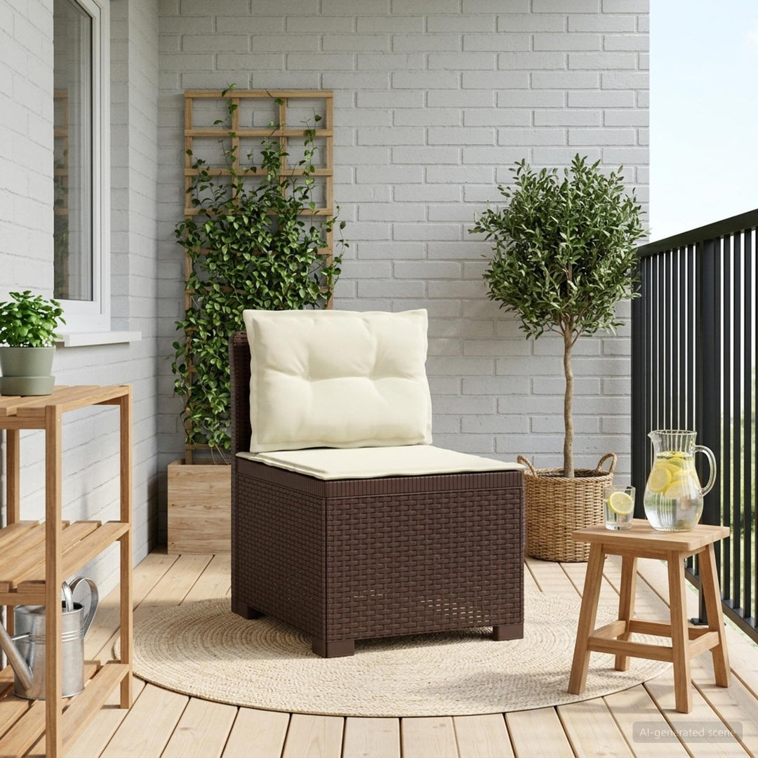 1-personers Havemøbelsofa med Pudefyld Rattan Look PP Brun