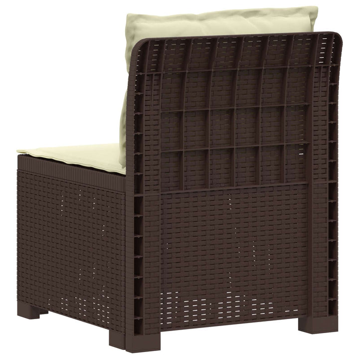1-personers Havemøbelsofa med Pudefyld Rattan Look PP Brun