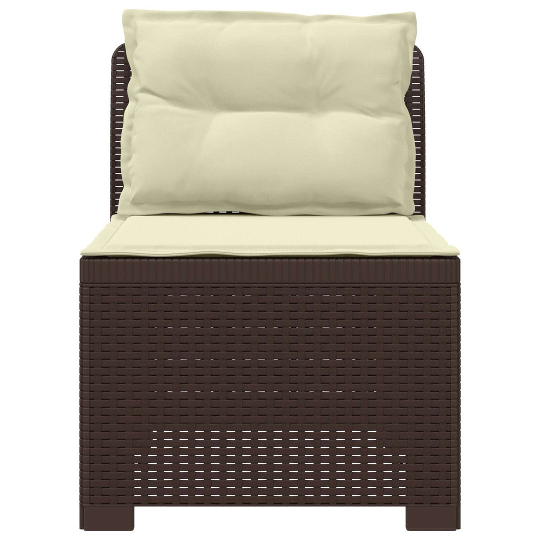 1-personers Havemøbelsofa med Pudefyld Rattan Look PP Brun