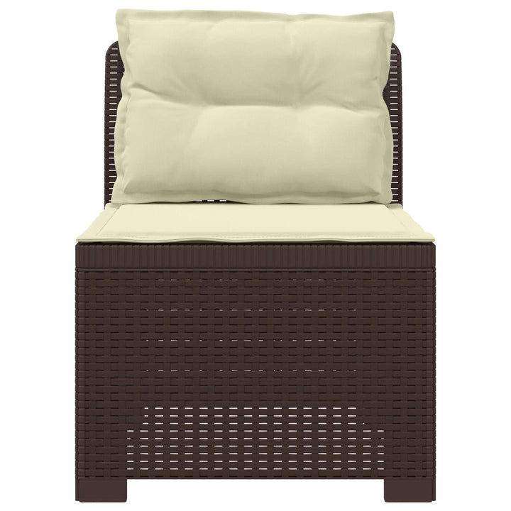 1-personers Havemøbelsofa med Pudefyld Rattan Look PP Brun