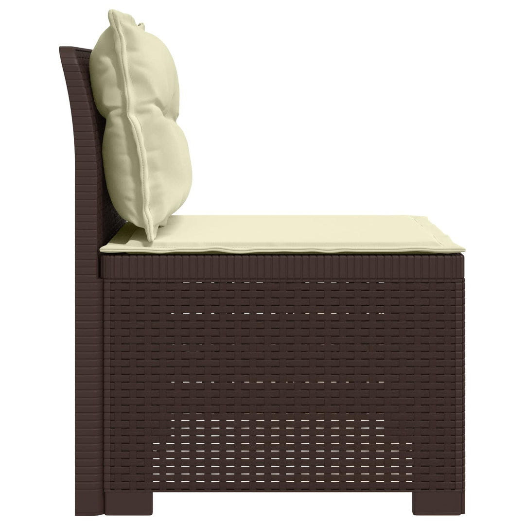1-personers Havemøbelsofa med Pudefyld Rattan Look PP Brun