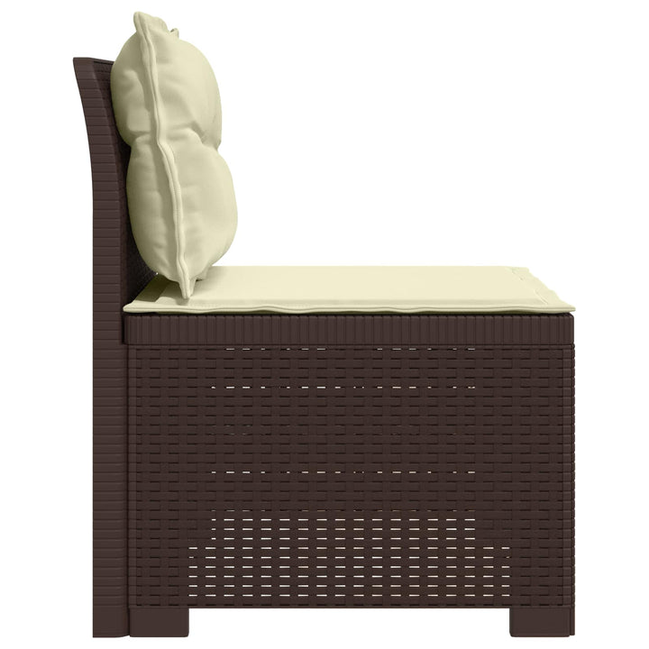 1-personers Havemøbelsofa med Pudefyld Rattan Look PP Brun