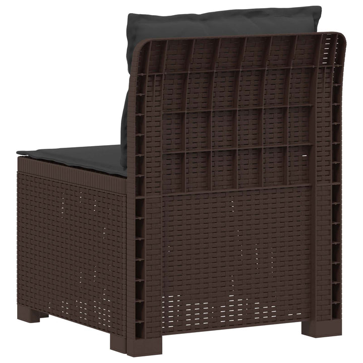 1-personers Havemøbelsofa med Pudefyld Rattan Look PP Brun